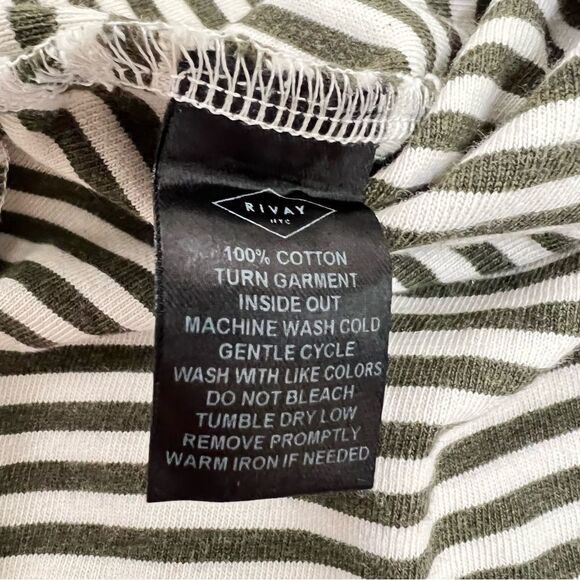 RIVAY NY Medium Stripes Ling sleeve stripes top sweatshirt dark gray and white - Picture 10 of 11